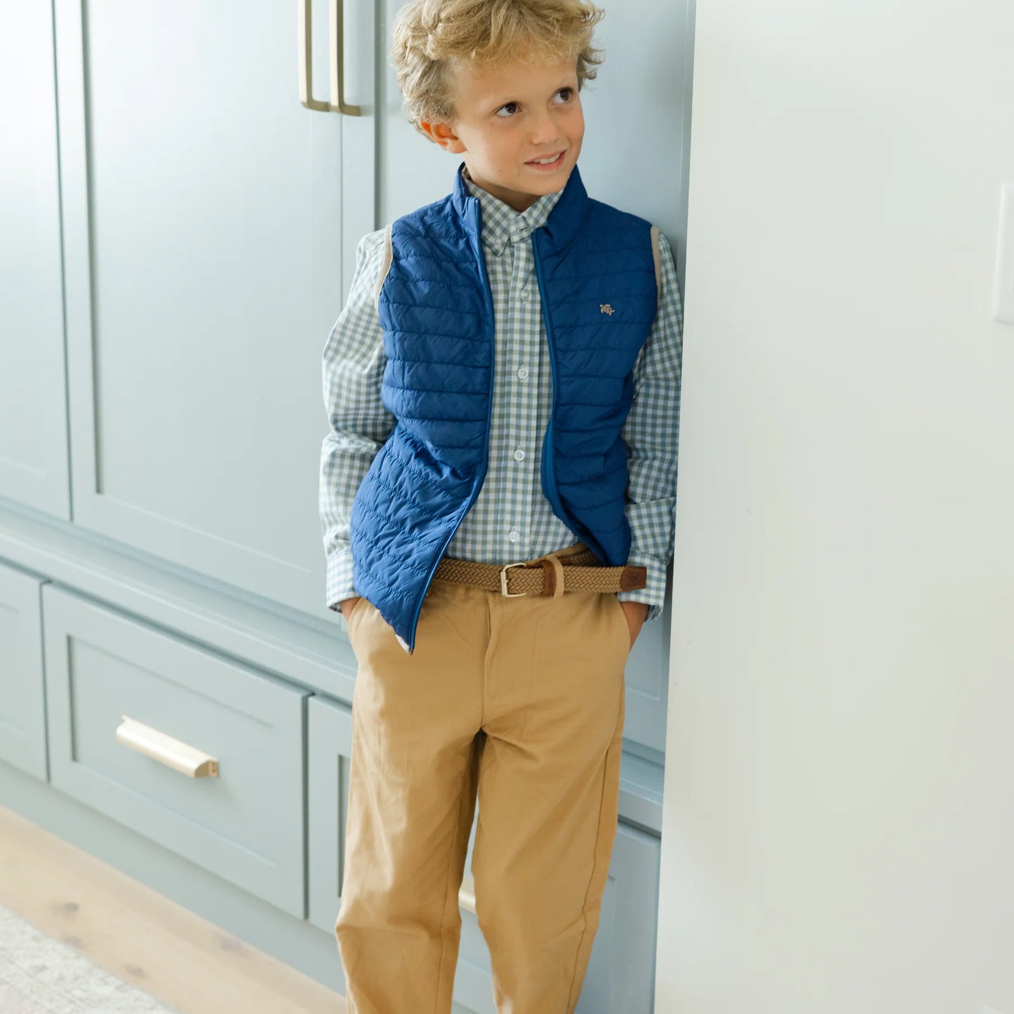 J. Bailey Boys Quilted Vest - Navy Blue