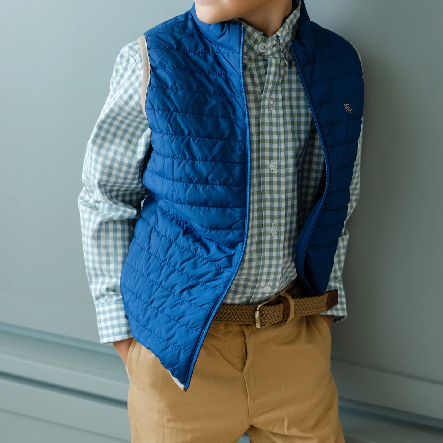 J. Bailey Boys Quilted Vest - Navy Blue