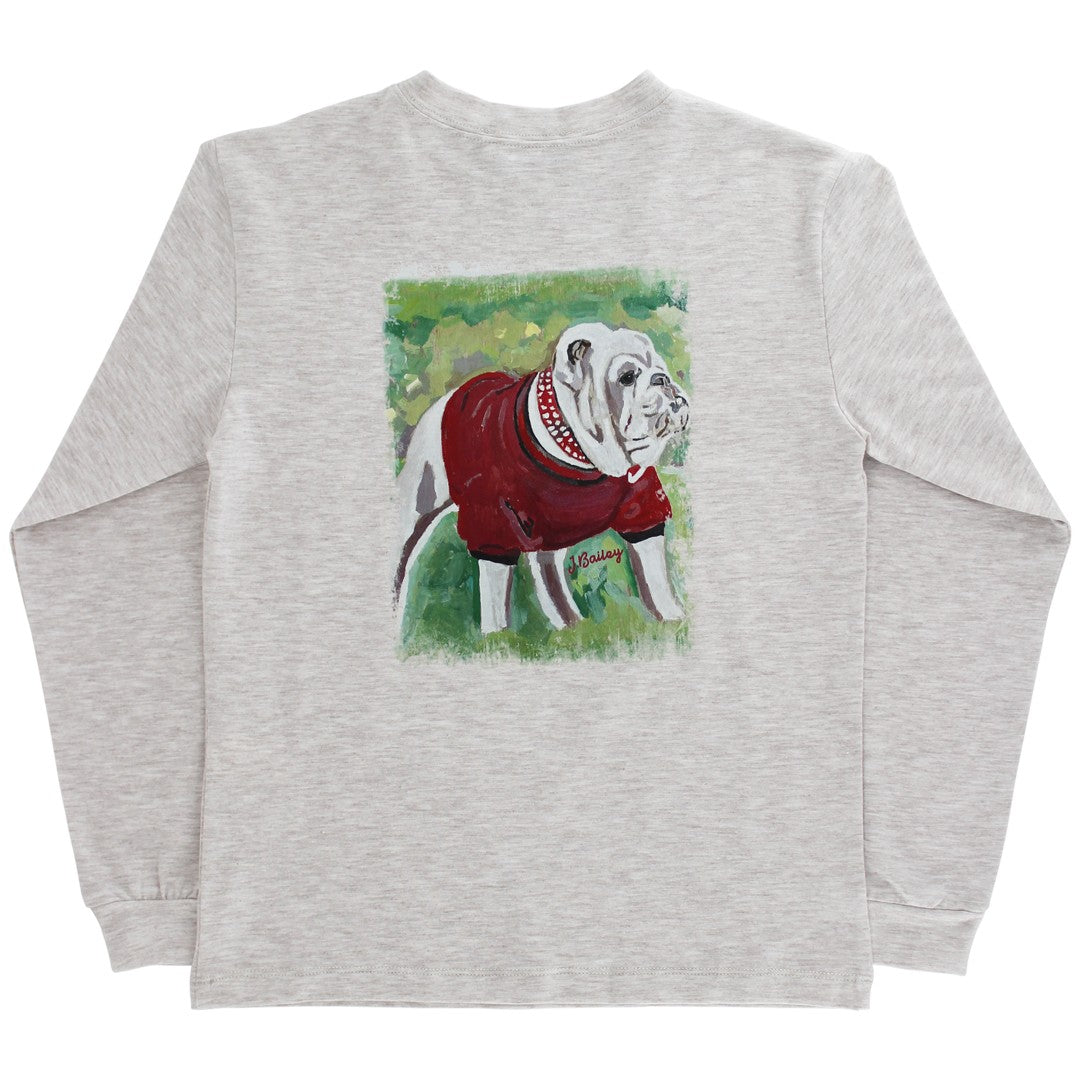 J. Bailey Boys Logo Tee Shirt - UGA Bulldog Dawg on Oatmeal