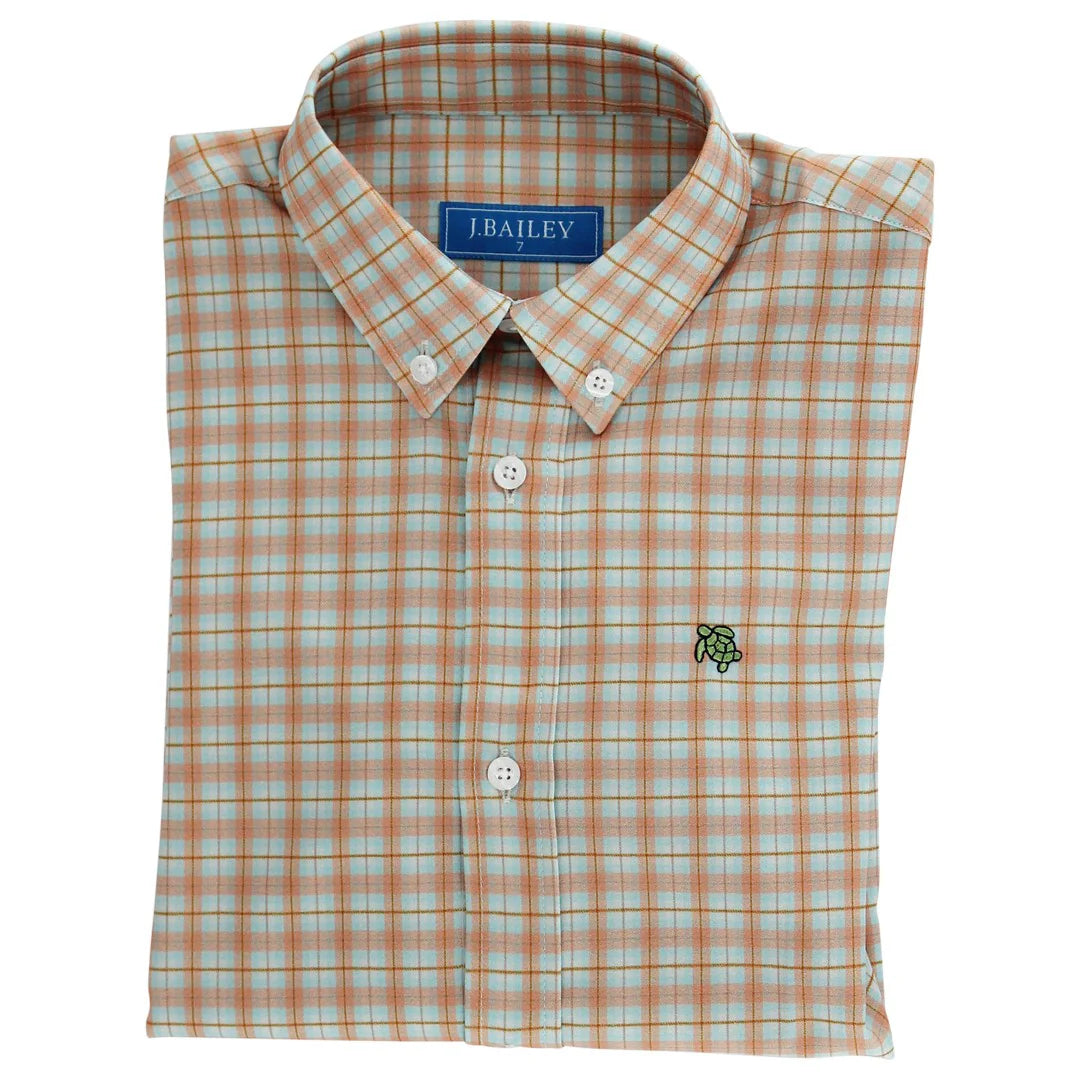 J. Bailey Boys Performance Button Down Shirt - Fall Spice Plaid