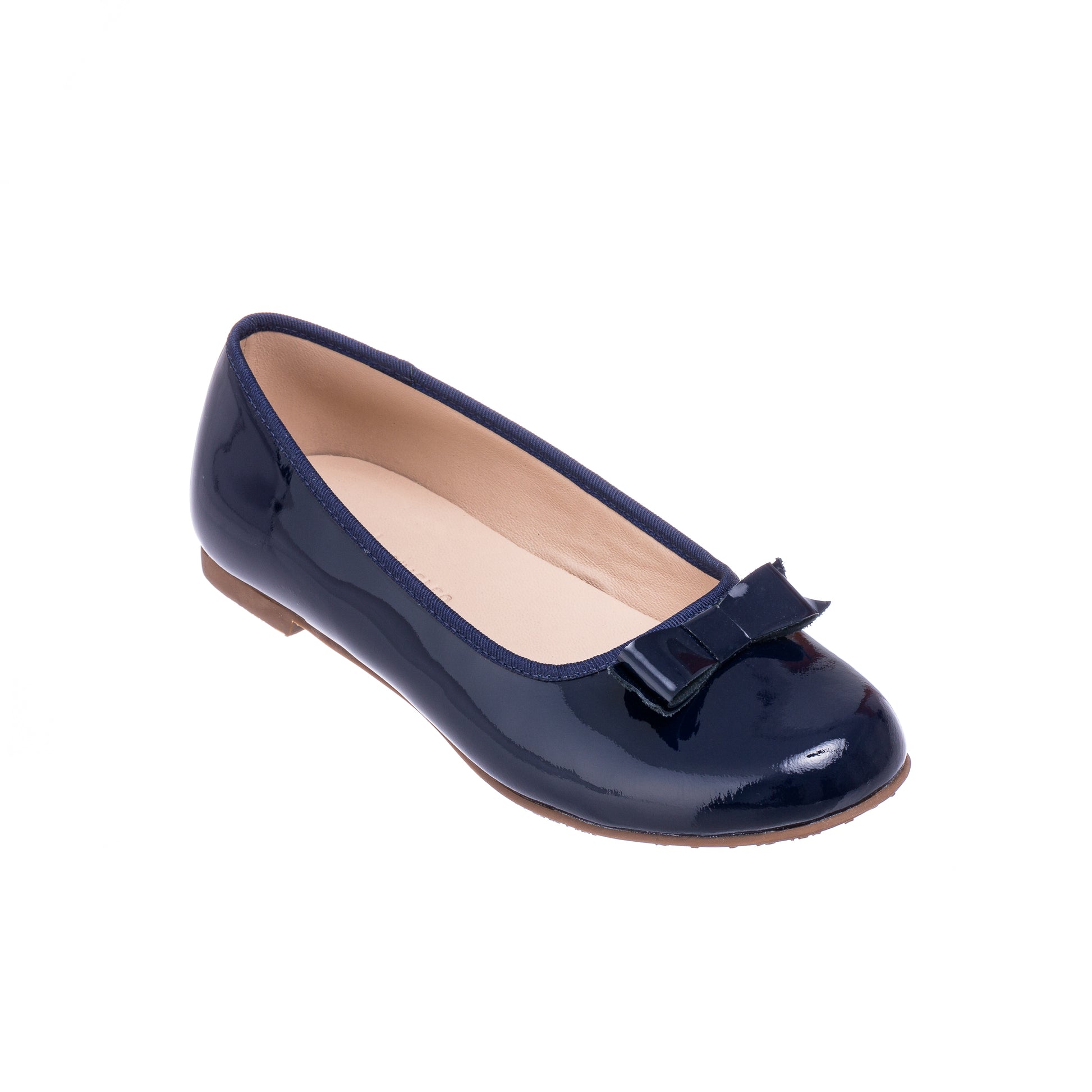 Elephantito Girls Dress Shoes - Camille Flats - Patent Navy Blue