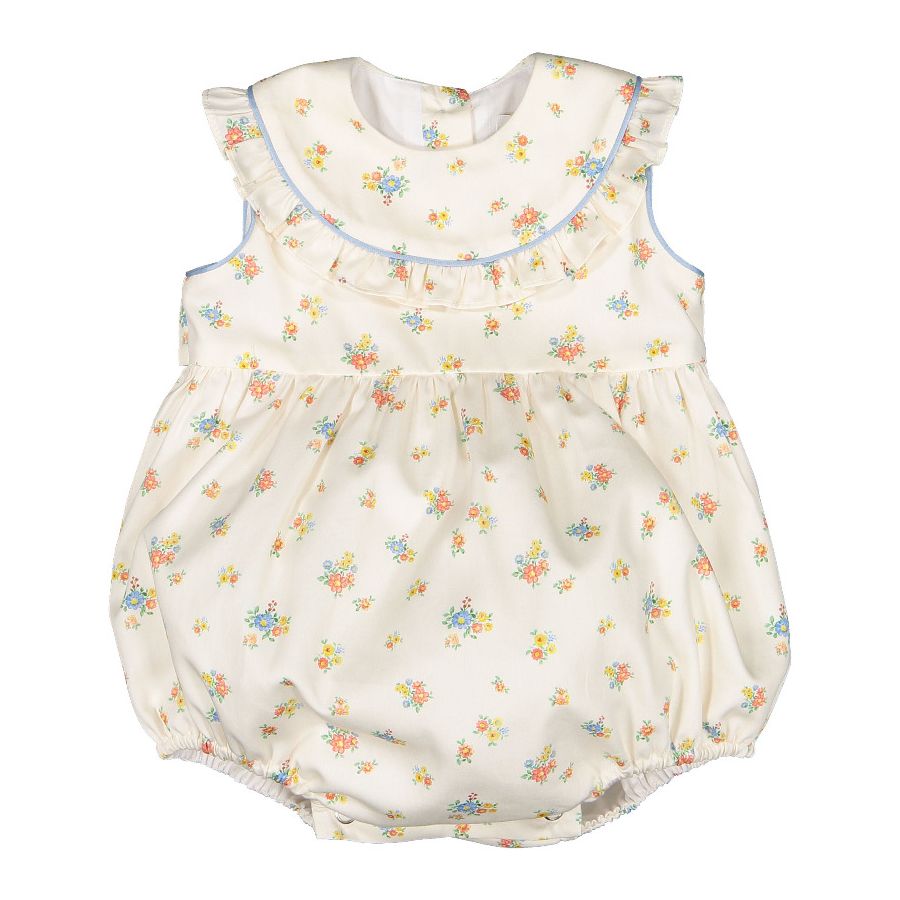 Sal & Pimenta Baby Girls Provence Floral Bubble - Round Collar