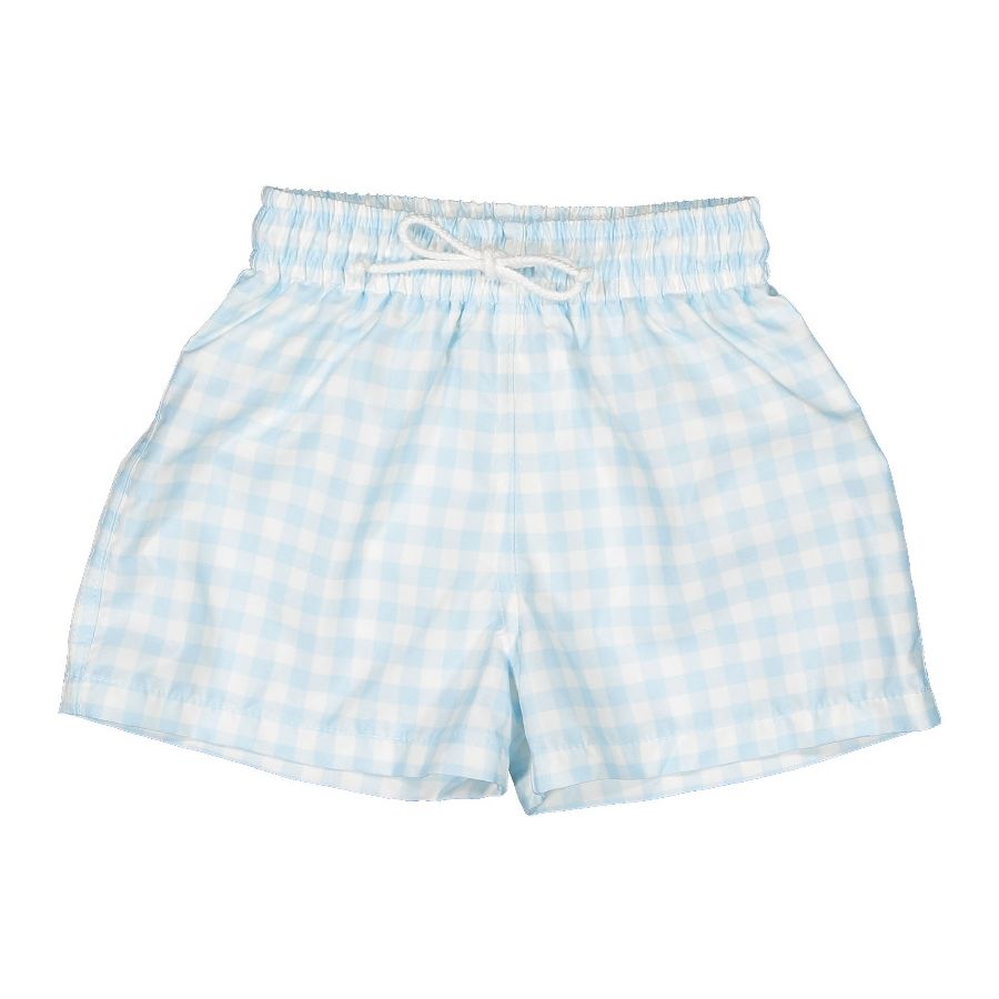 Sal & Pimenta Boys Swim Trunks - Blue Gingham