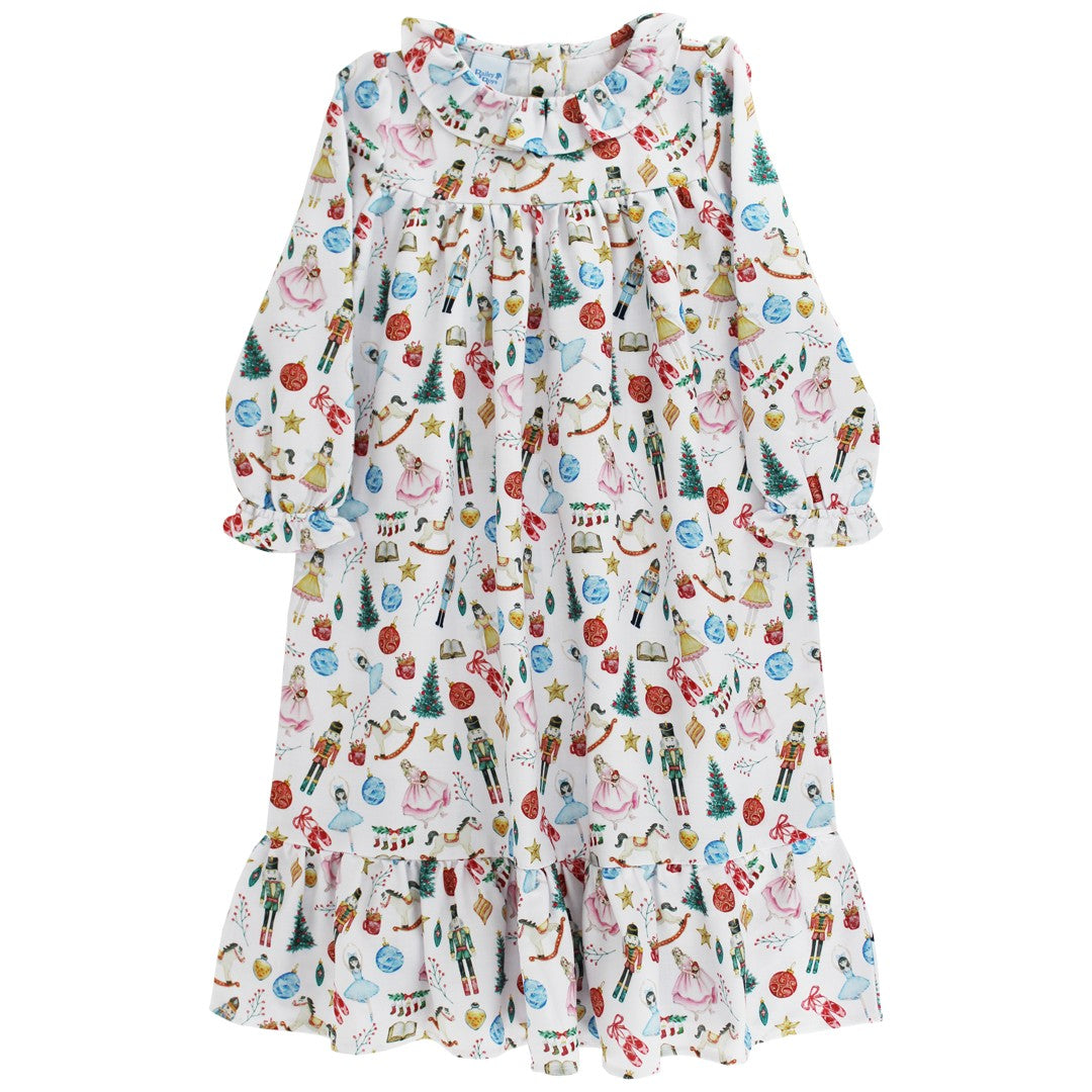 Bailey Boys Girls Christmas Nutcracker Print Lounge Dress Nightgown