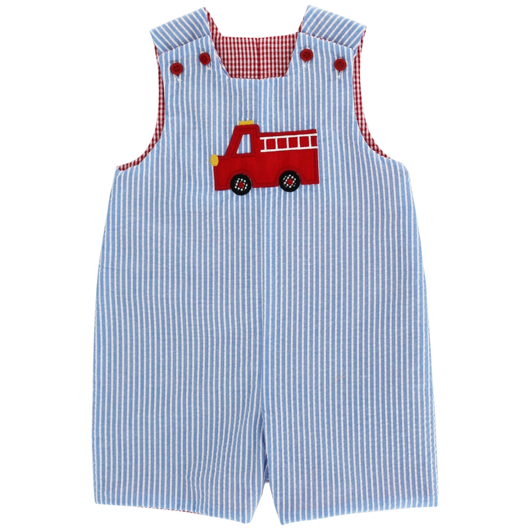 Bailey Boys Reversible Jon Jon - Red Baseball Reverses to Blue Firetruck by Bailey Boys