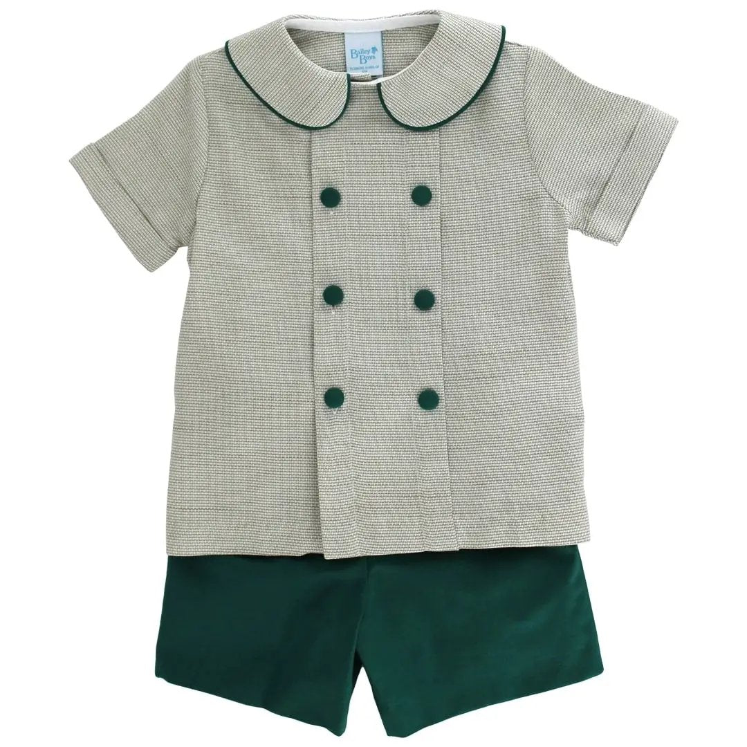 Bailey Boys Basil Green Dressy Shorts Set by Bailey Boys