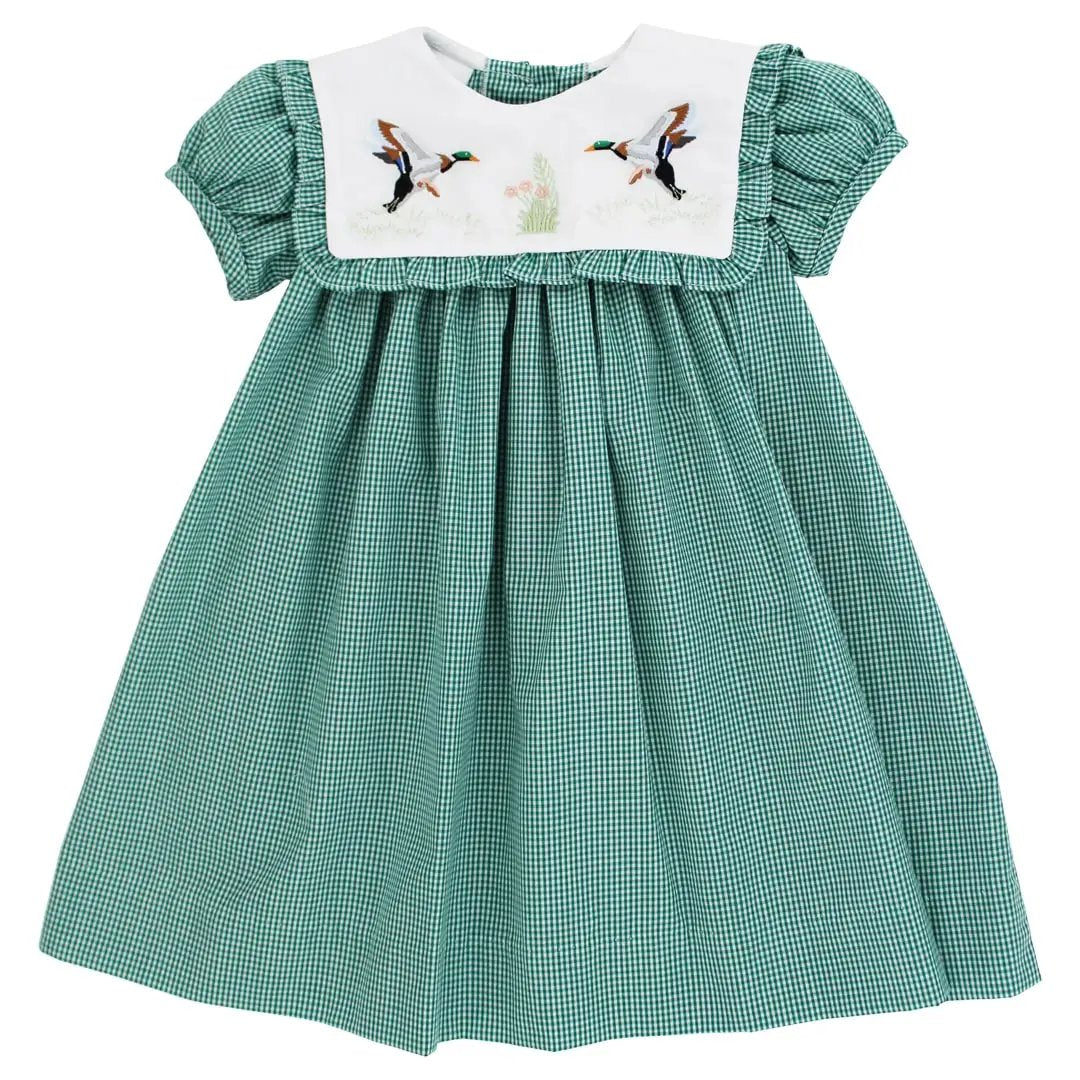 Bailey Boys Girls Green Check Water Fowl Mallard Ducks Dress by Bailey Boys