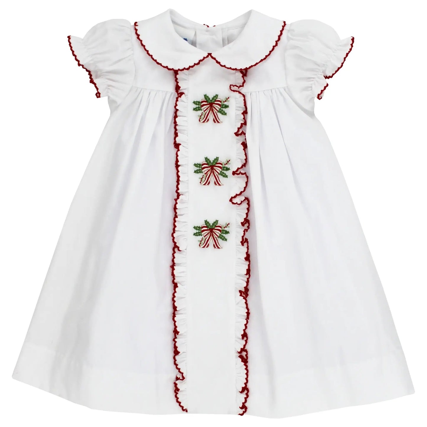 Bailey Boys Girls White Christmas Ribbon Front Dress by Bailey Boys