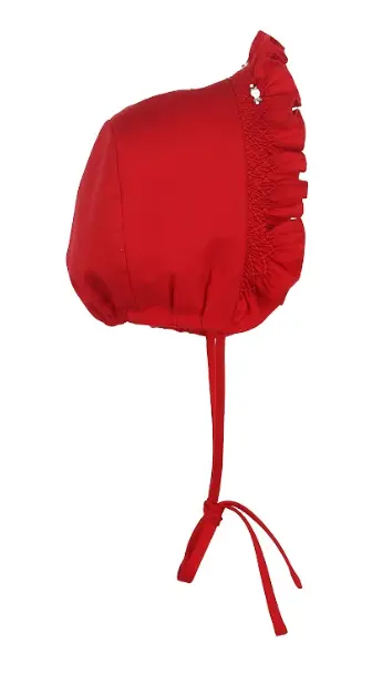 Luli & Me Girls Classic Smock Bishop Set - Red
