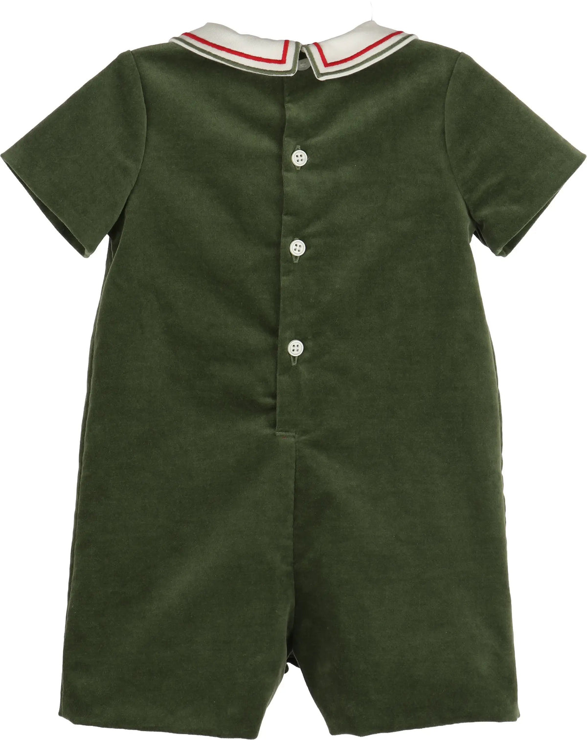 Luli & Me Baby Boys Green Velvet Mistletoe Christmas Bubble by Luli & Me