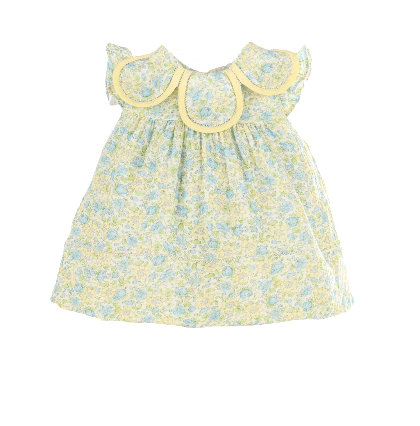 Sophie & Lucas Girls Yellow Buttercup Floral Petal Collar Dress by Luli & Me