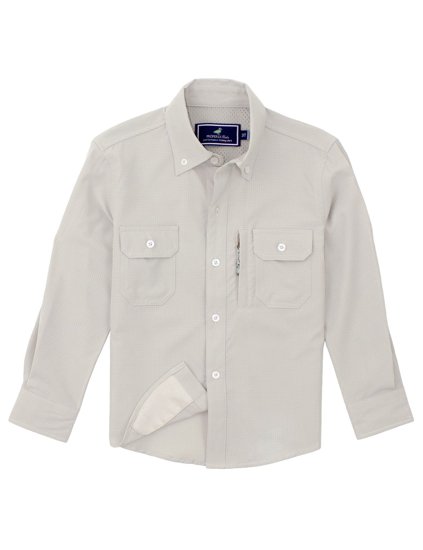 Properly Tied Boys Reeltech Fishing Shirt - Pewter by Properly Tied