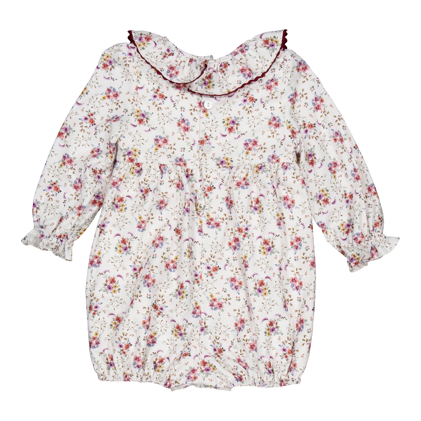 Kidiwi France Girls Anthea Smocked Bubble - Winter Bouquet Floral by Kidiwi