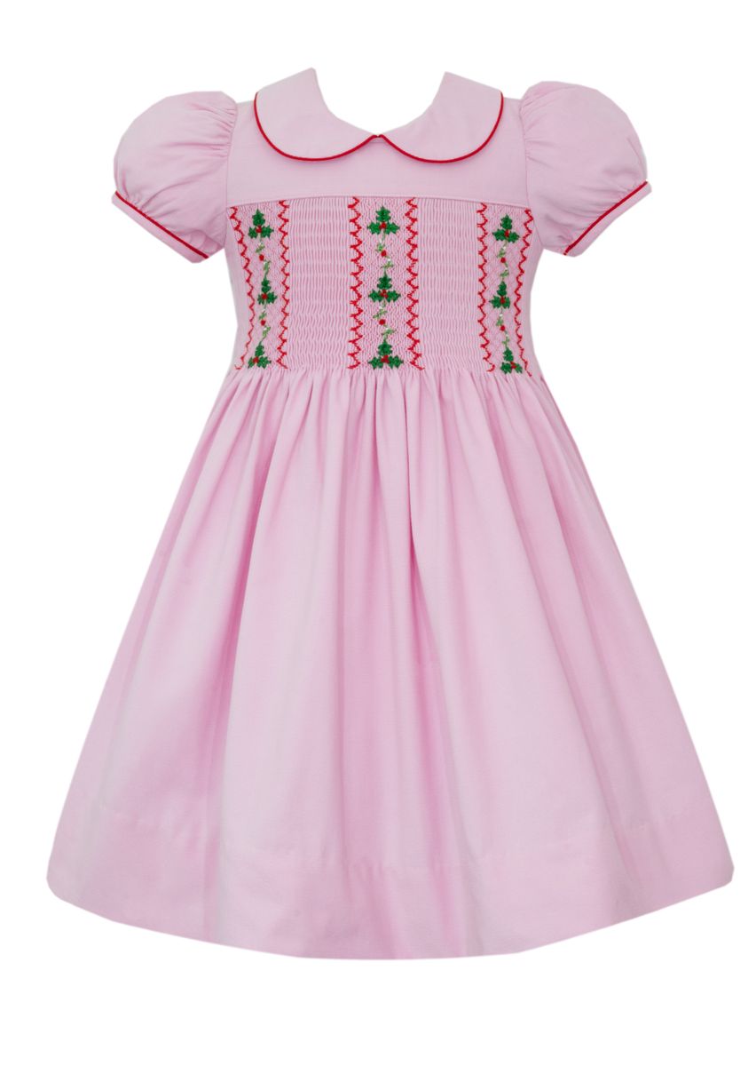 anavini christmas dress Couture Girls Pink Corduroy Smocked Holly Vines tankinis Dressed in a cheerful Girls' Mod Twirl Dress Size:44 - 38 WAIST