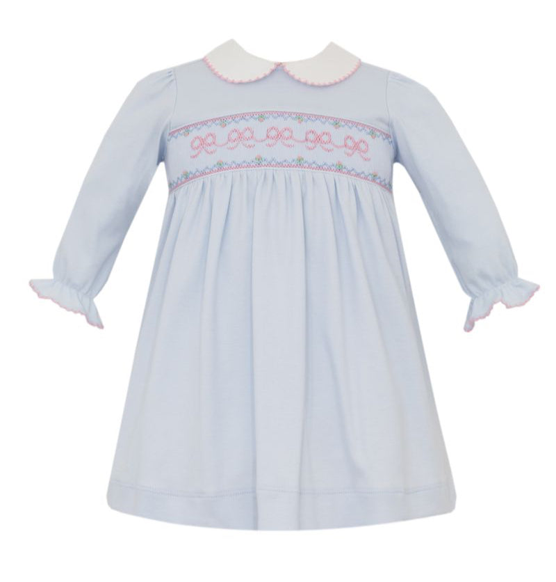 Petit Bebe Cotton Knits Girls Pink Smocked Santa Bishop Dress main image 0