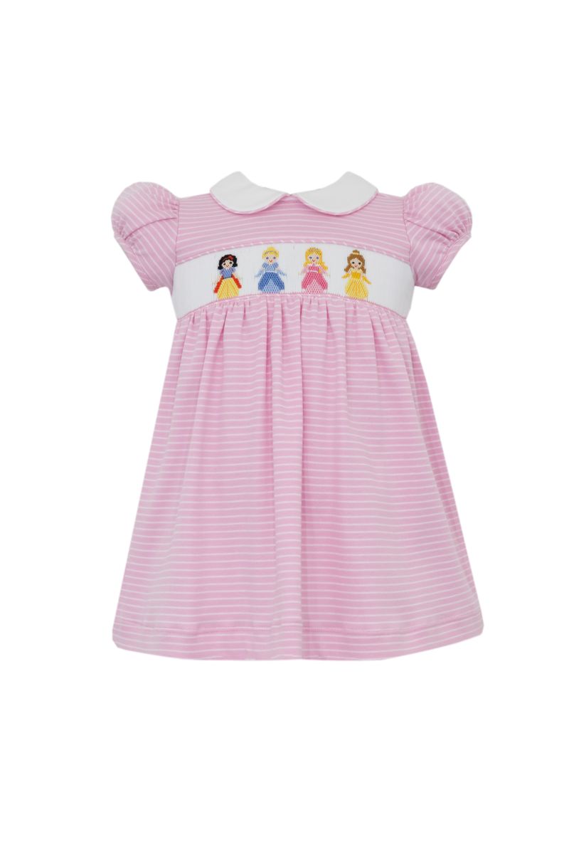 Petit Bebe Knit Girls Pink Striped Dress - Smocked Princesses