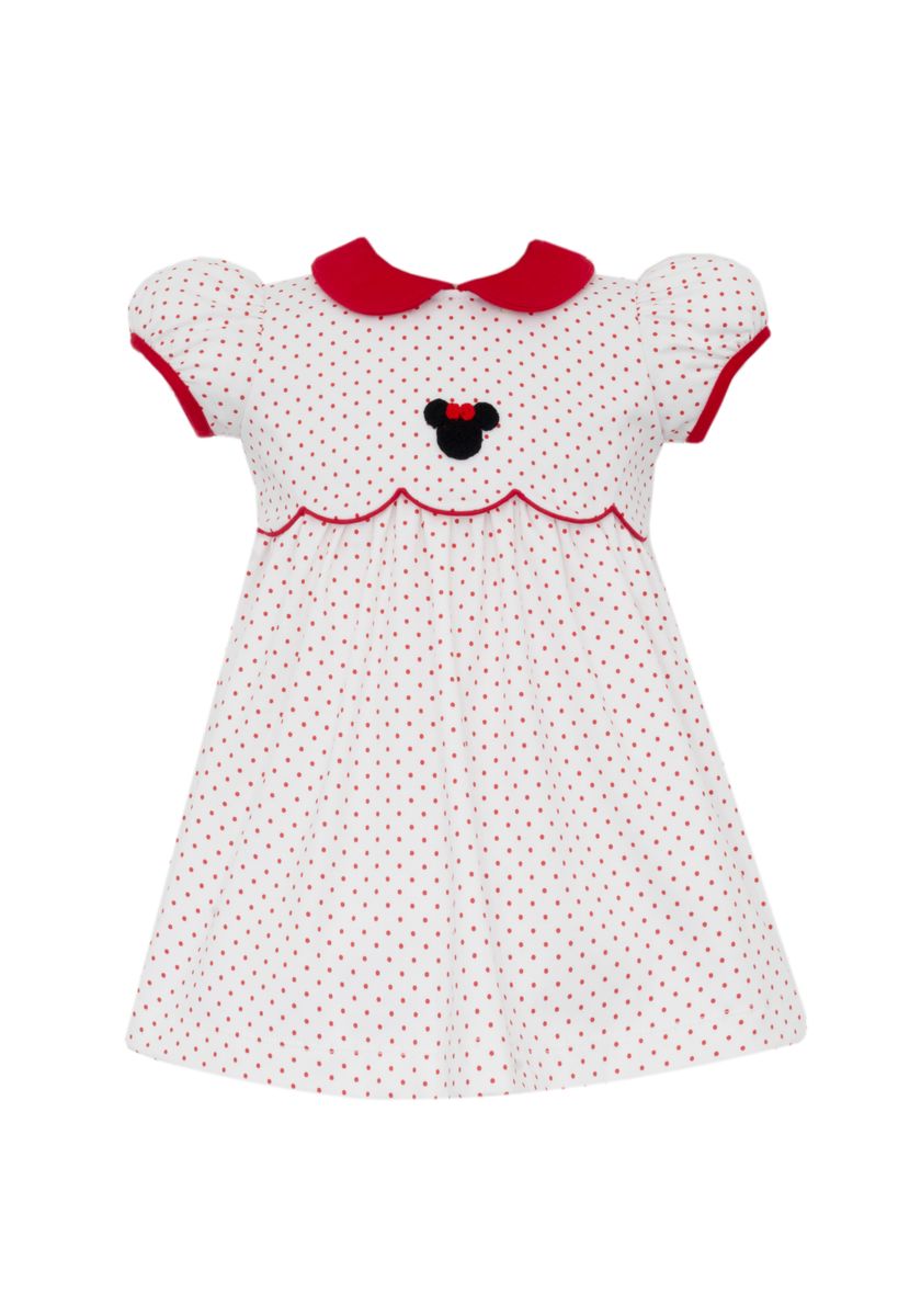 Petit Bebe Knits Girls Red & White Polka Dot Knit Dress - Crochet Minnie Mouse 12M Petit Bebe Knits Girls Red & White Polka Dot Knit Dress - Crochet Minnie Mouse 12M