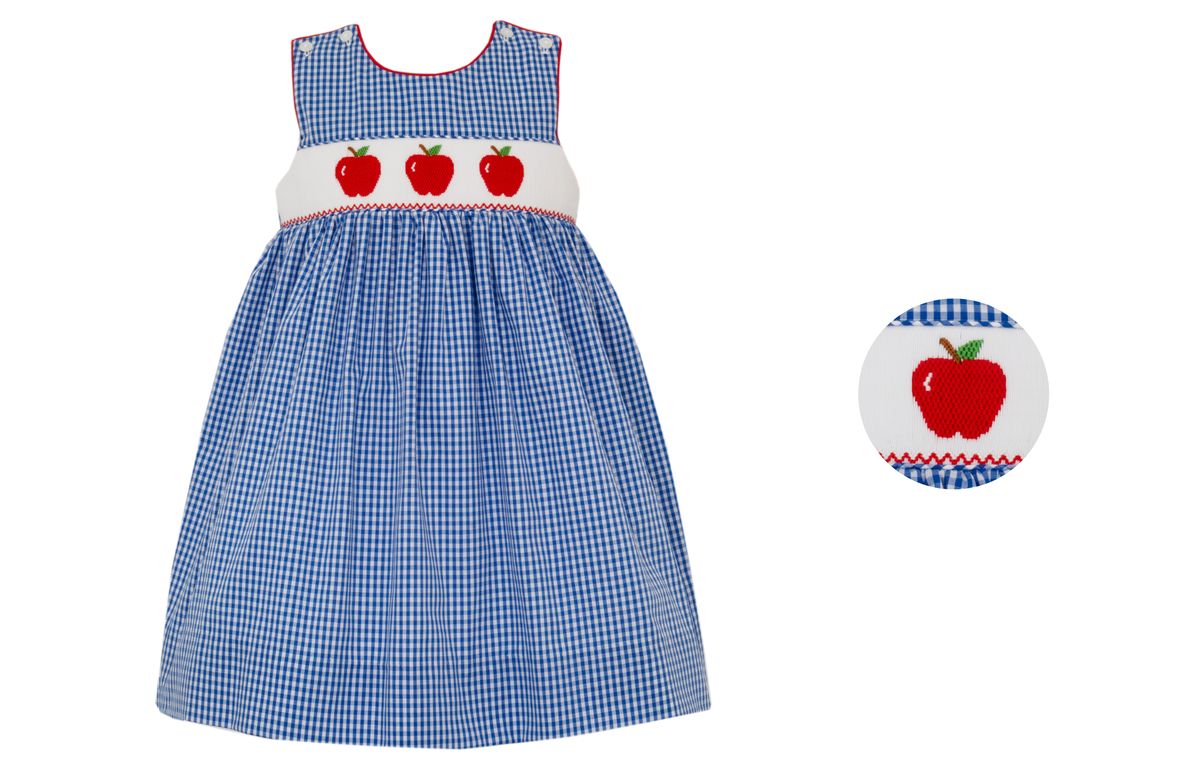 Anavini Velani Girls Royal Blue Gingham Sleeveless Dress - Smocked Red Best Dressed Child Anavini Velani Girls Royal Blue Gingham Sleeveless Dress - Smocked Red Best Dressed Child
