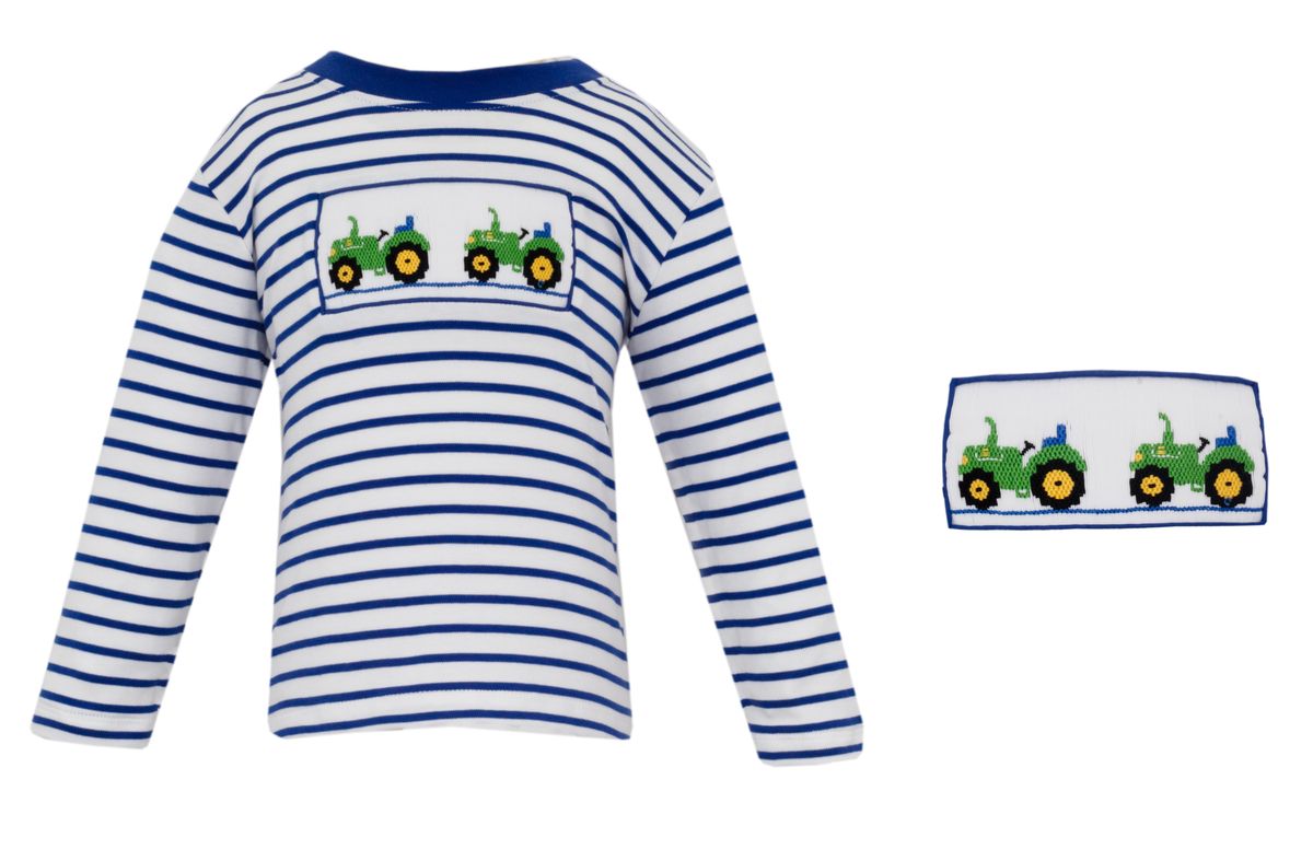 Anavini Velani Boys Blue Tee Shirt - Smocked Golf Theme main image 1