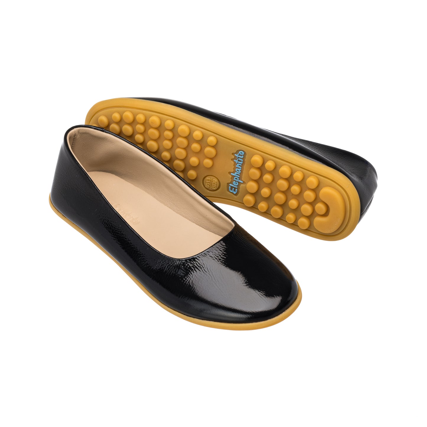 Elephantito Girls Dress Shoes - Bare Ballerina Flats - Black by Elephantito