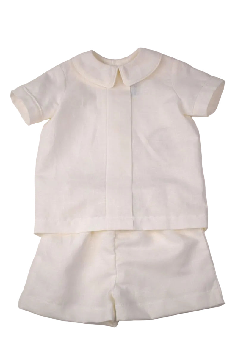 Funtasia Too Boys Dressy Linen Shorts Set - White by Funtasia