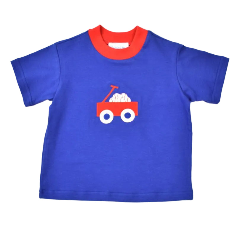 Funtasia Too Toddler Boys Royal Blue Shirt - Wagon Full of Baseballs by Funtasia