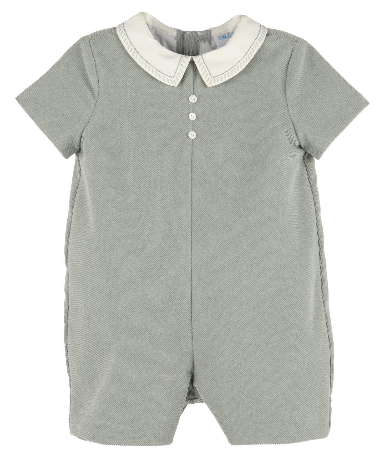 Luli & Me Baby Boys Cozy Cord Romper - Sage Green