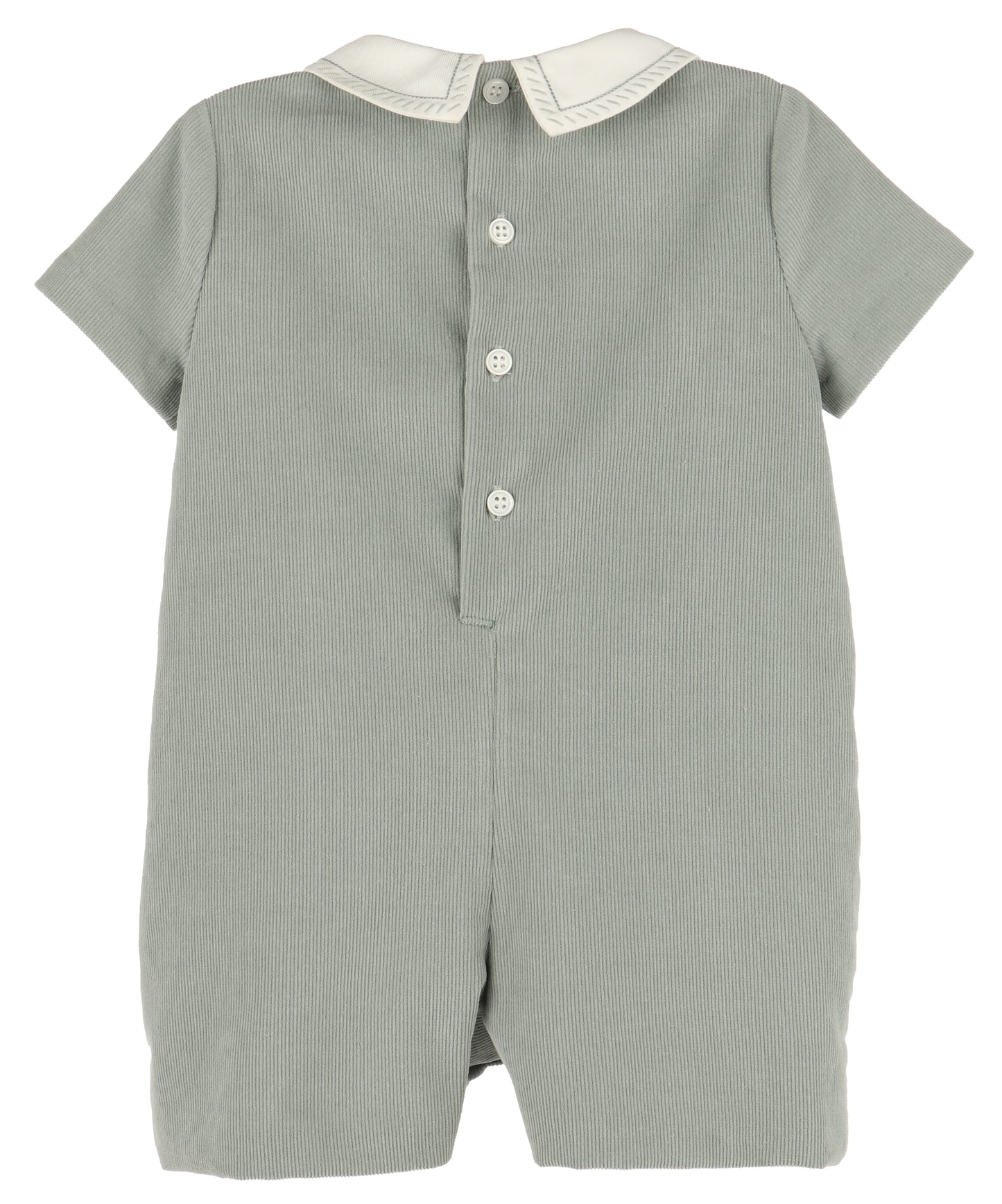 Luli & Me Baby Boys Cozy Cord Romper - Sage Green