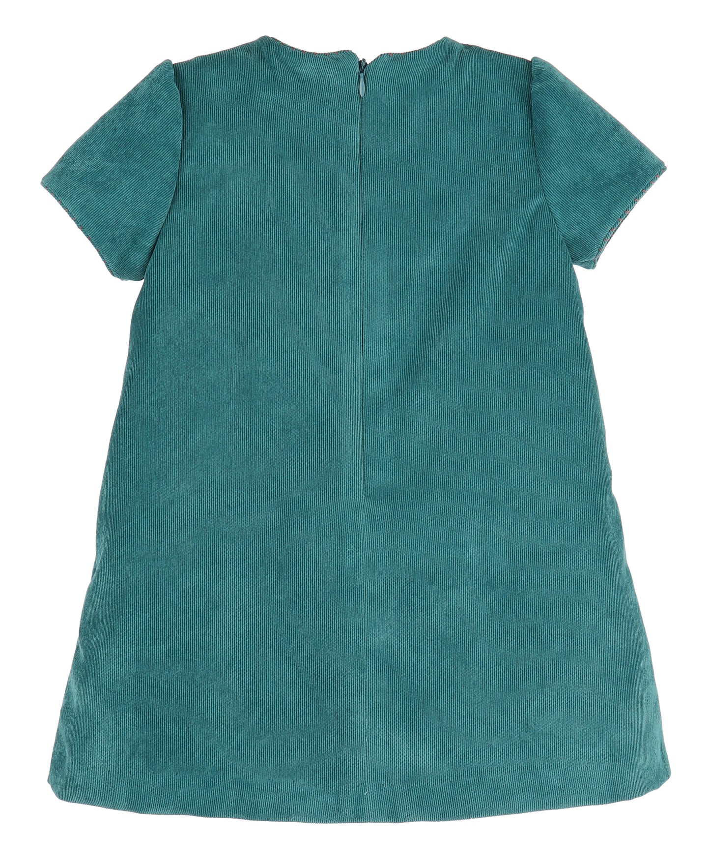 Luli & Me Girls Fall Teal Cord Embroidered Dress