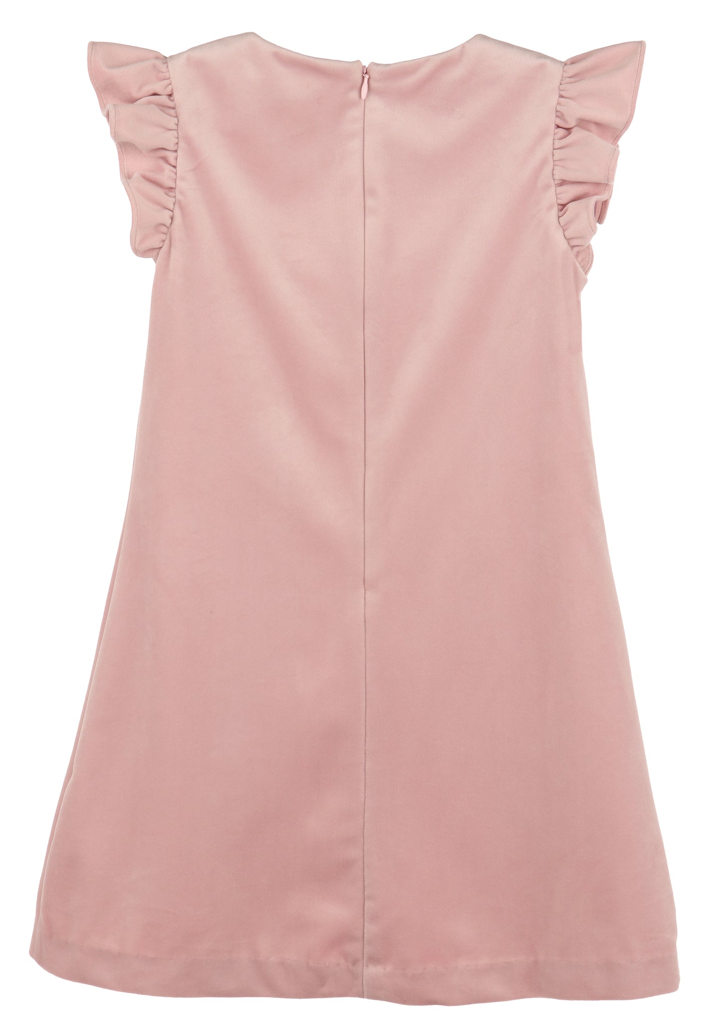 Luli & Me Girls Deluxe Velvet Shift Dress - Rose Pink