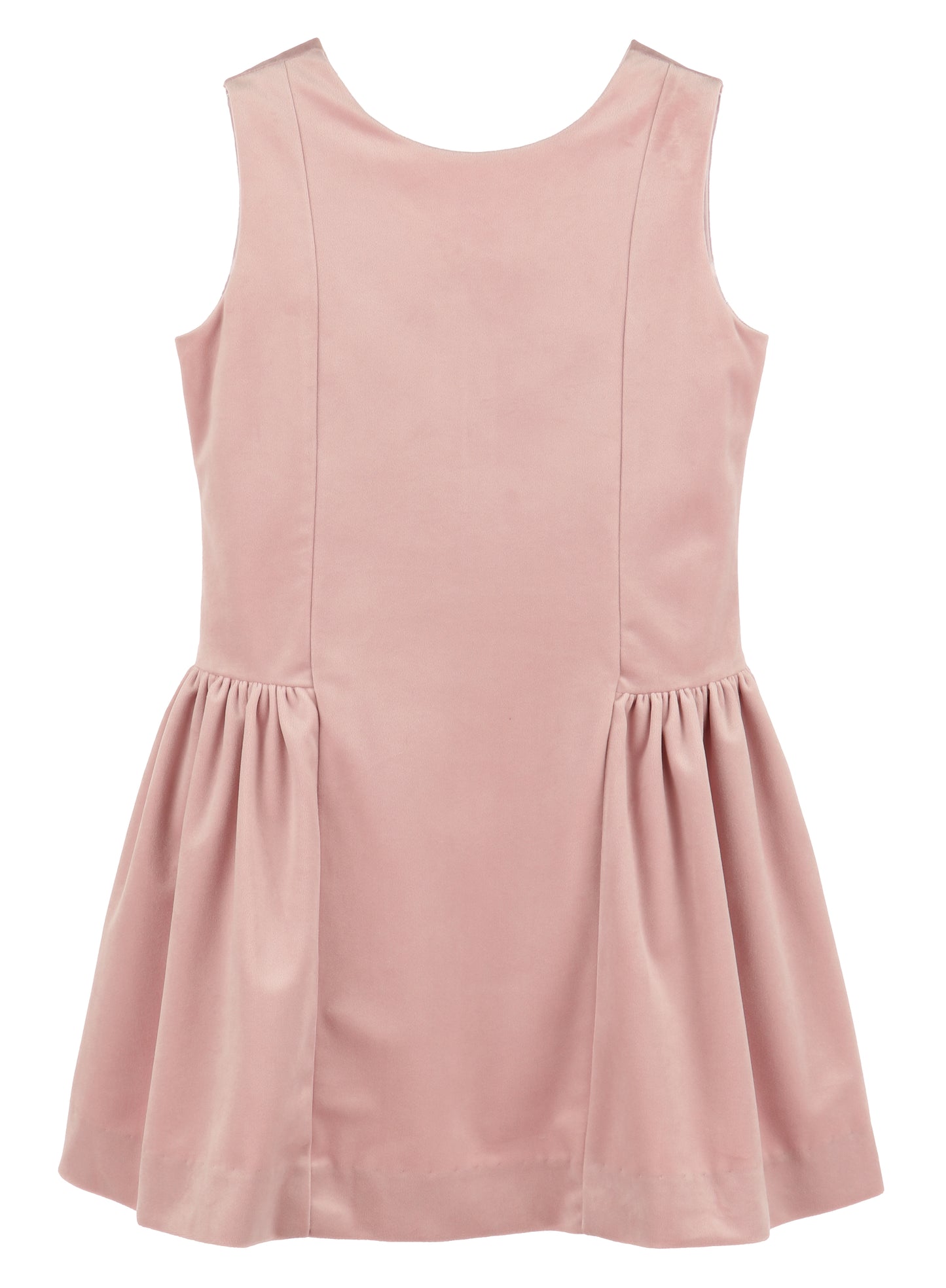 Luli & Me Girls Deluxe Velvet Princess Dress - V-Back - Rose Pink