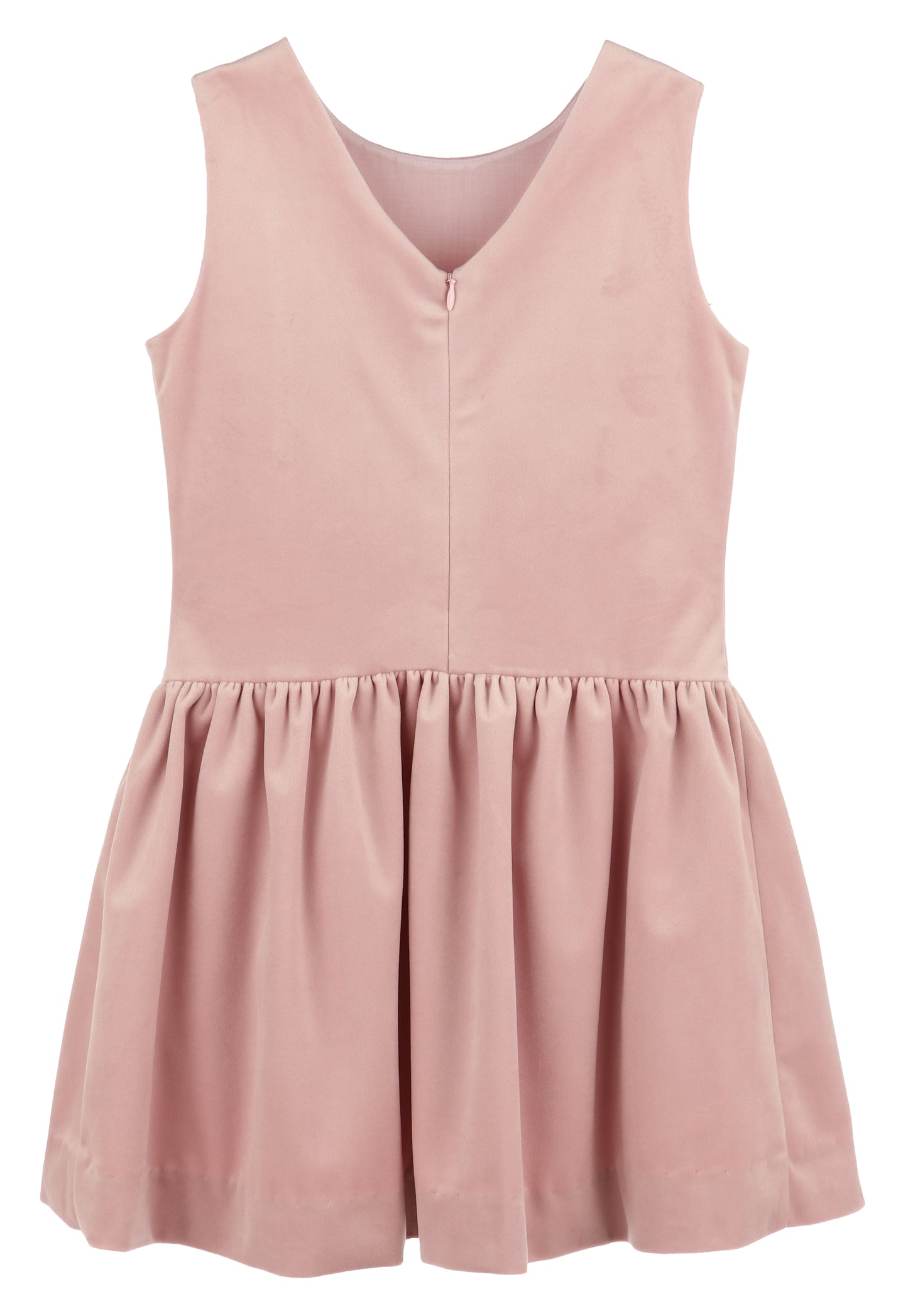 Luli & Me Girls Deluxe Velvet Princess Dress - V-Back - Rose Pink