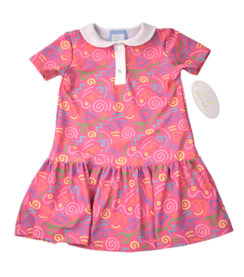 Funtasia Too Girls Hot Pink Squiggles Active Wear Dres