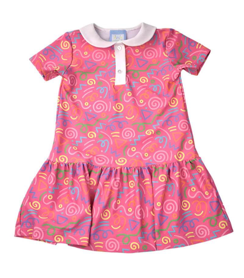 Funtasia Too Girls Hot Pink Squiggles Active Wear Dress by Funtasia