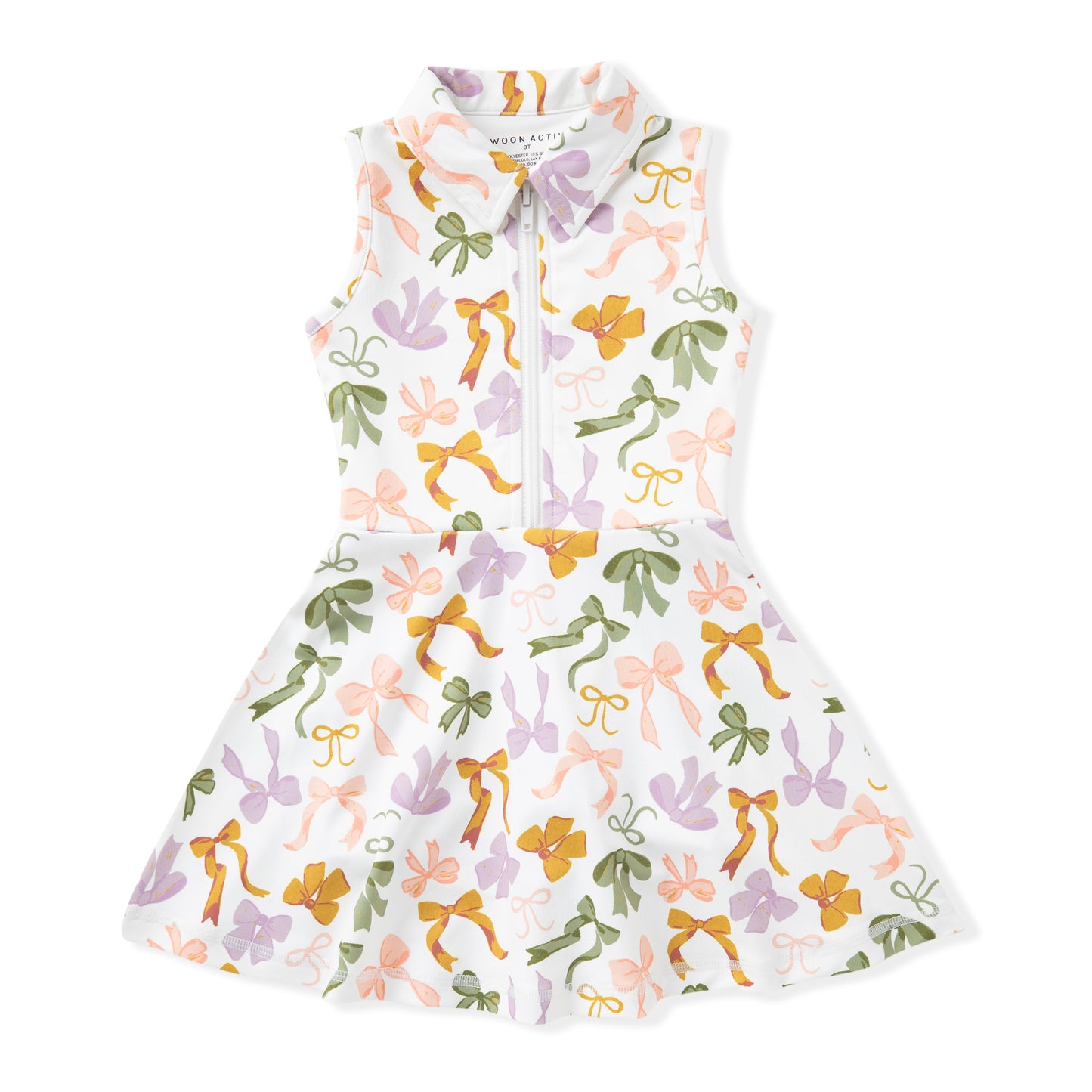 Swoon Baby Girls Active Tennis Dress - Collar - Bows Print