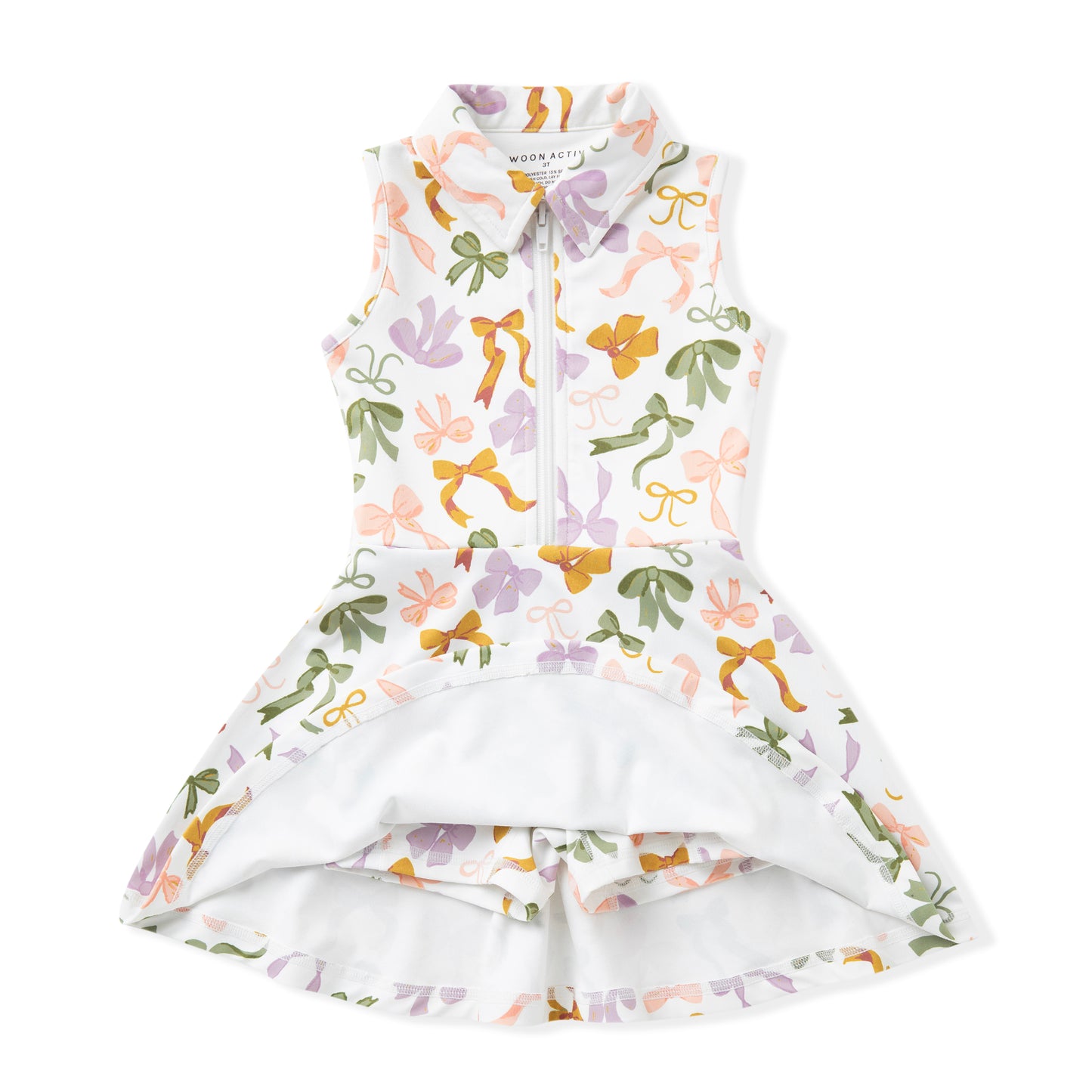 Swoon Baby Girls Active Tennis Dress - Collar - Bows Print