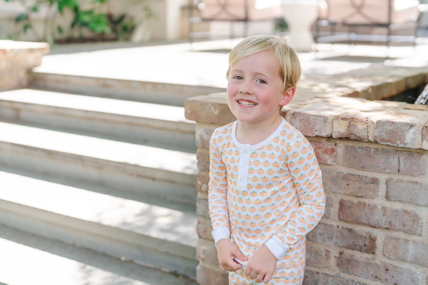 Lila & Hayes Boys Jack Pajamas Set - Orange Harvest Pumpkins