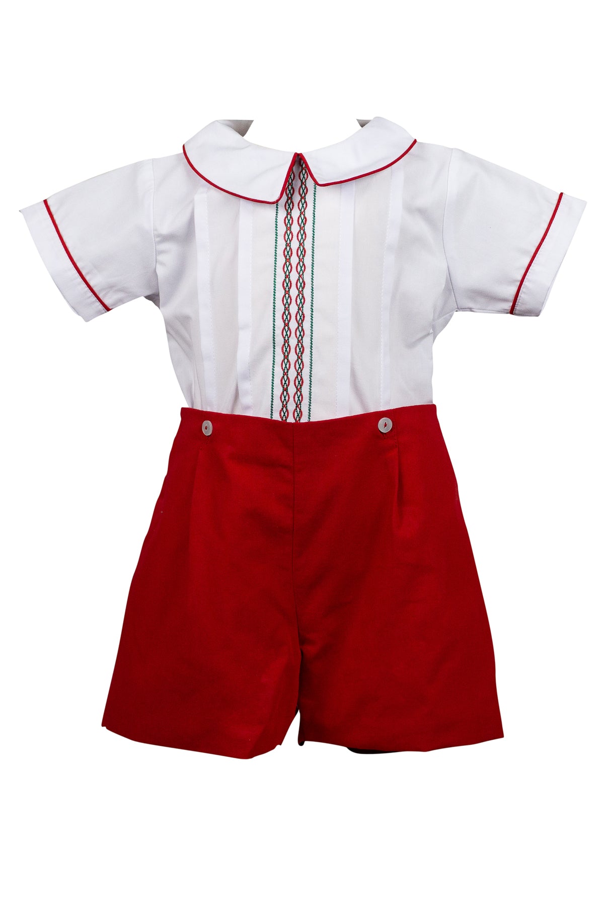Proper Peony Boys Red Angelica Dressy Christmas Shorts Set