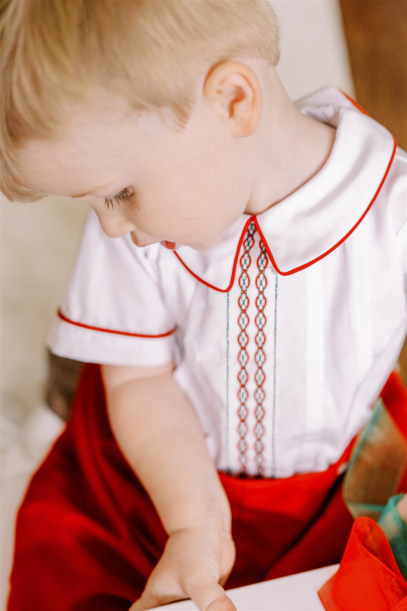 Proper Peony Boys Red Angelica Dressy Christmas Shorts Set