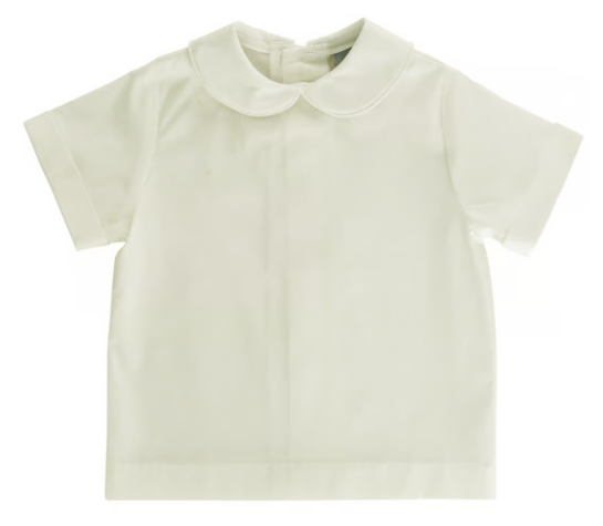 Bailey Boys Baby / Toddler Piped Dress Shirt - Ivory - Short Sleeves by Bailey Boys