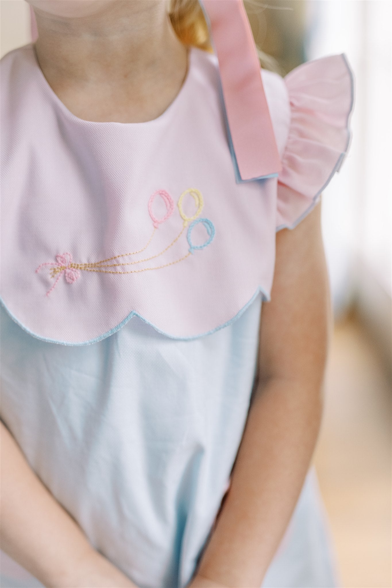 Proper Peony Girls Birthday Balloons Blue and Pink Dress by Proper Peony