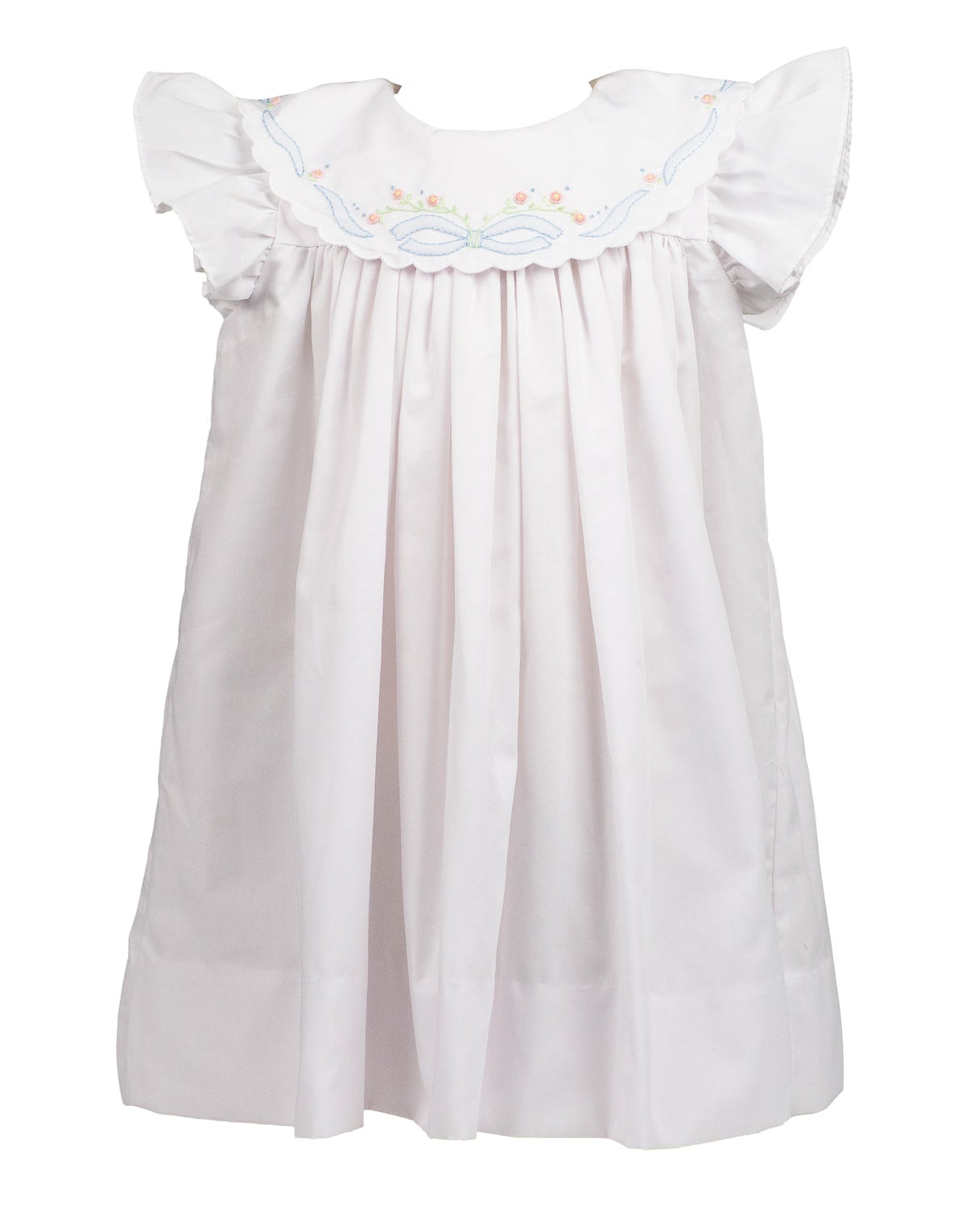 Proper Peony Girls White Bayleigh Shadow Bow Dress by Proper Peony