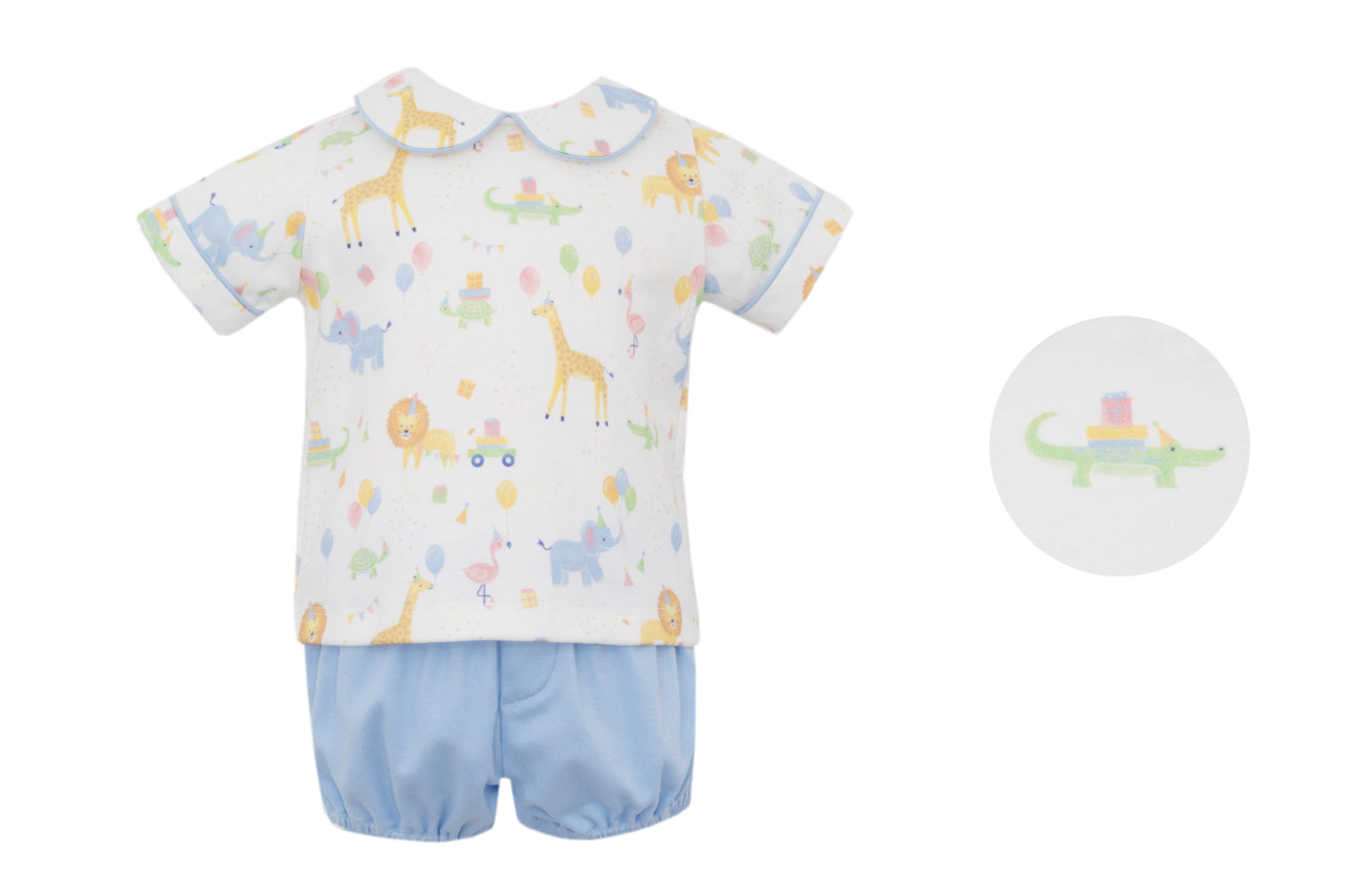 Claire & Charlie Baby Boys Pastel Birthday Animals Diaper Set