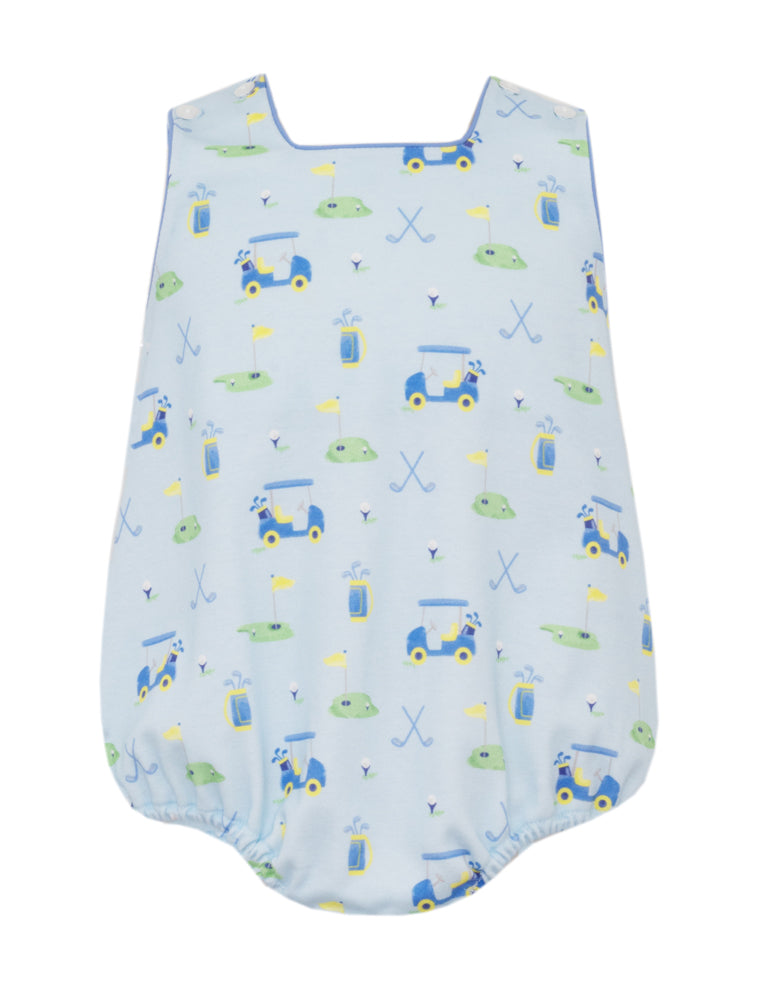 Claire & Charlie Baby Boys Blue Golf Print Knit Bubble by Claire & Charlie