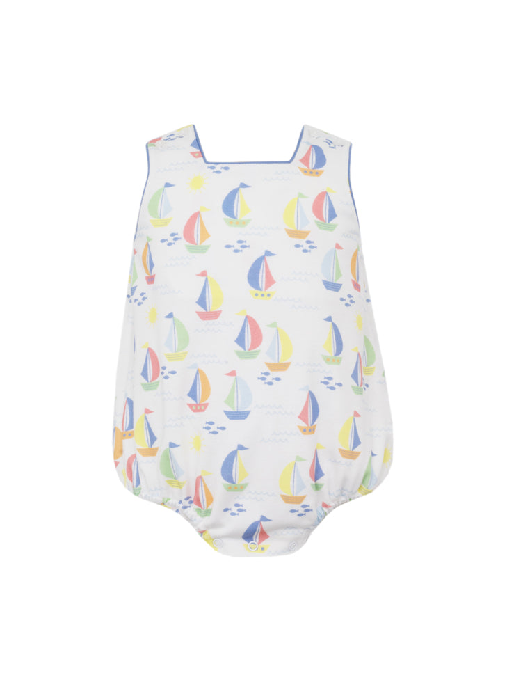 Claire & Charlie Baby Boys Knit Bubble - Sailboat Print by Claire & Charlie