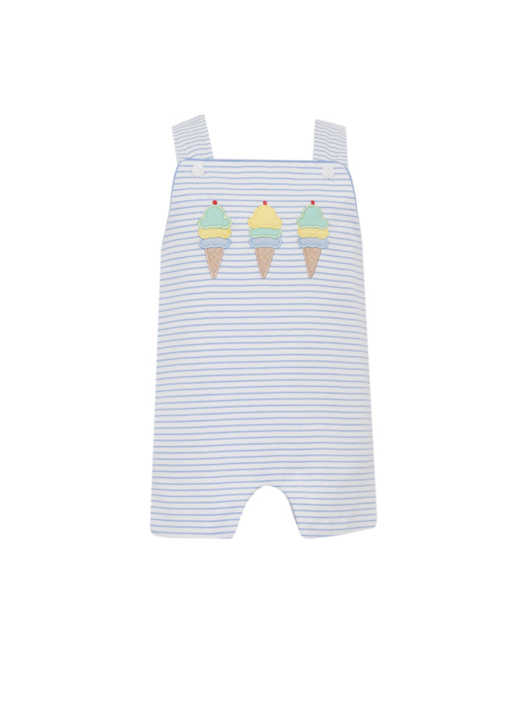 Claire & Charlie Boys Blue Stripe Knit Jon Jon - Ice Cream Cones