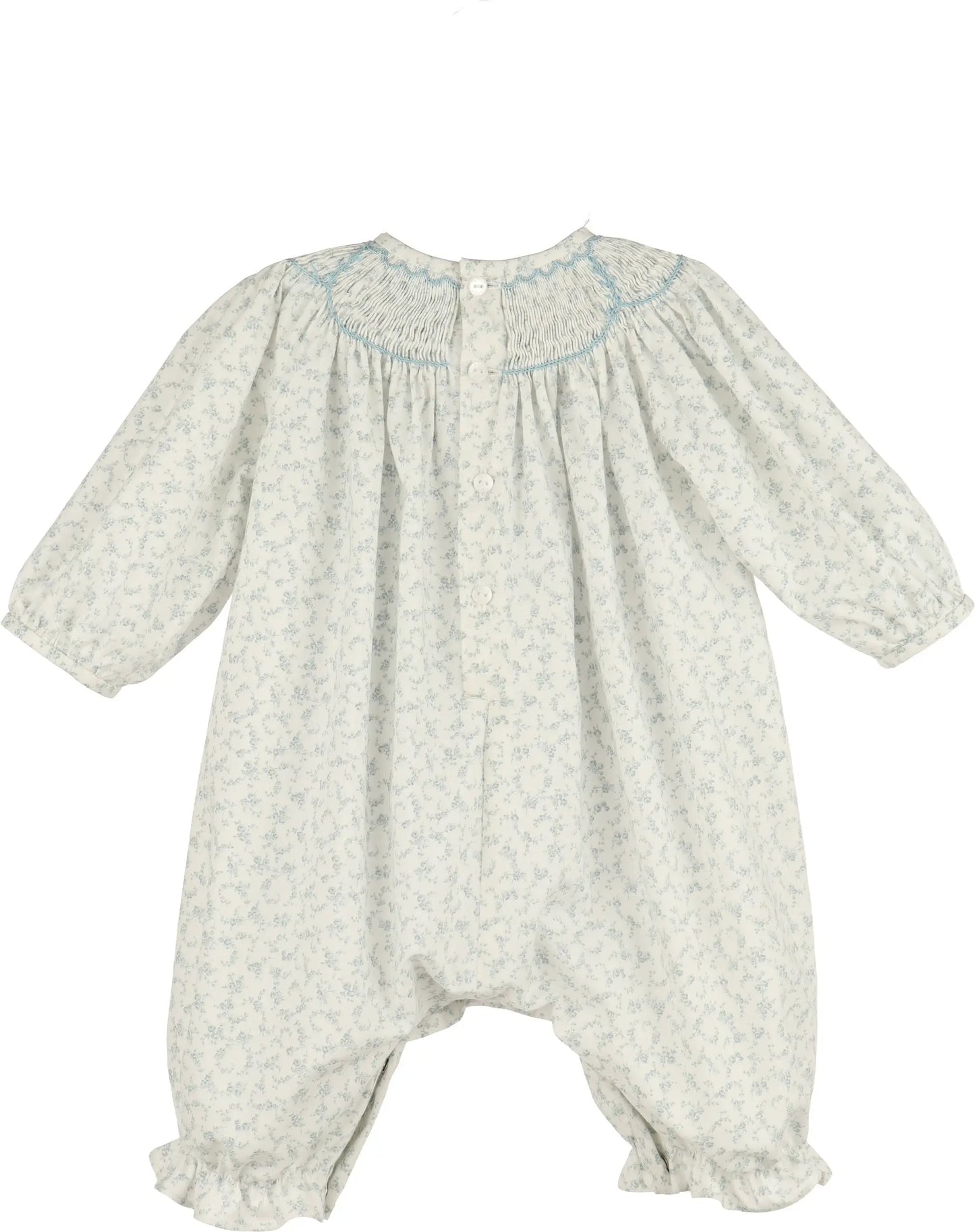 Luli & Me Girls Blue Soft Dew Long Romper