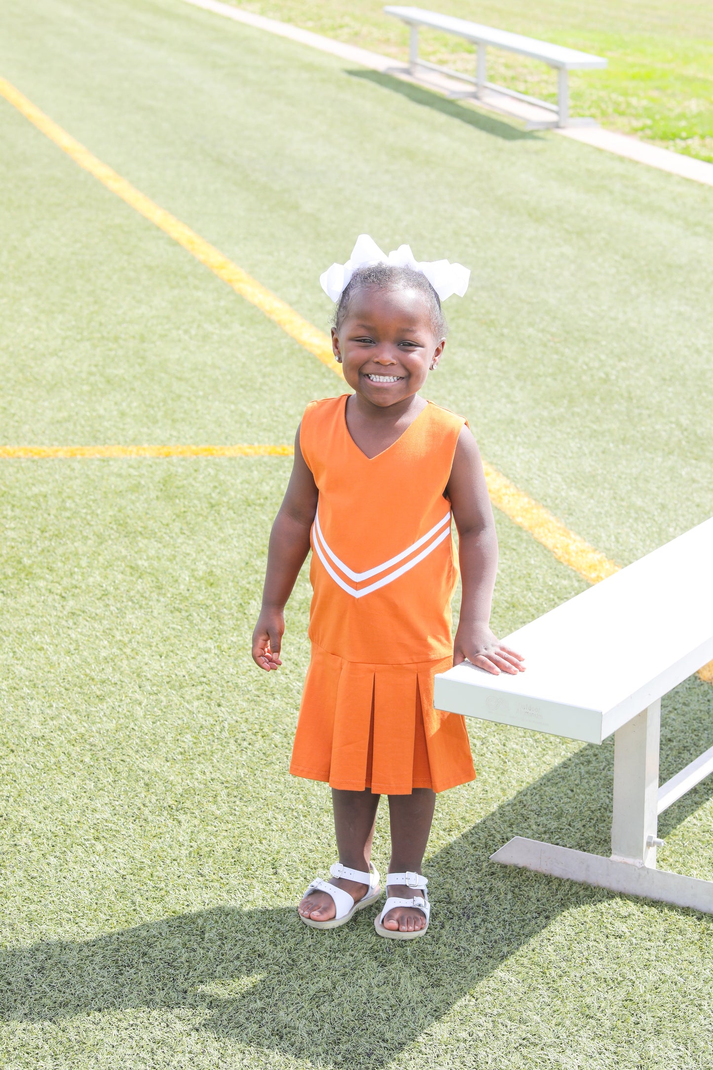 Trotter Street Kids Girls Football Cheer Uniform Dress - Texas Burnt Orange