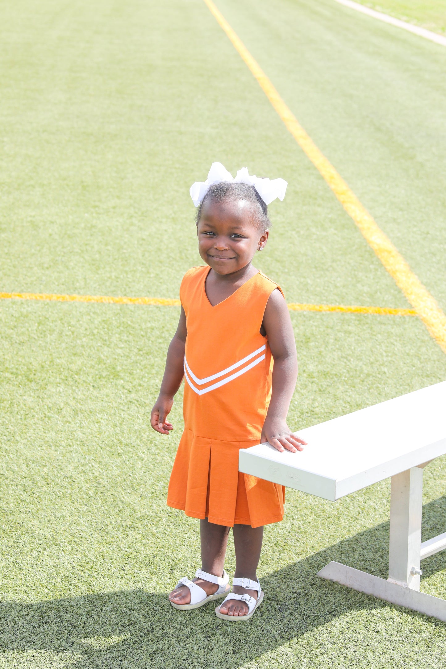 Trotter Street Kids Girls Football Cheer Uniform Dress - Texas Burnt Orange