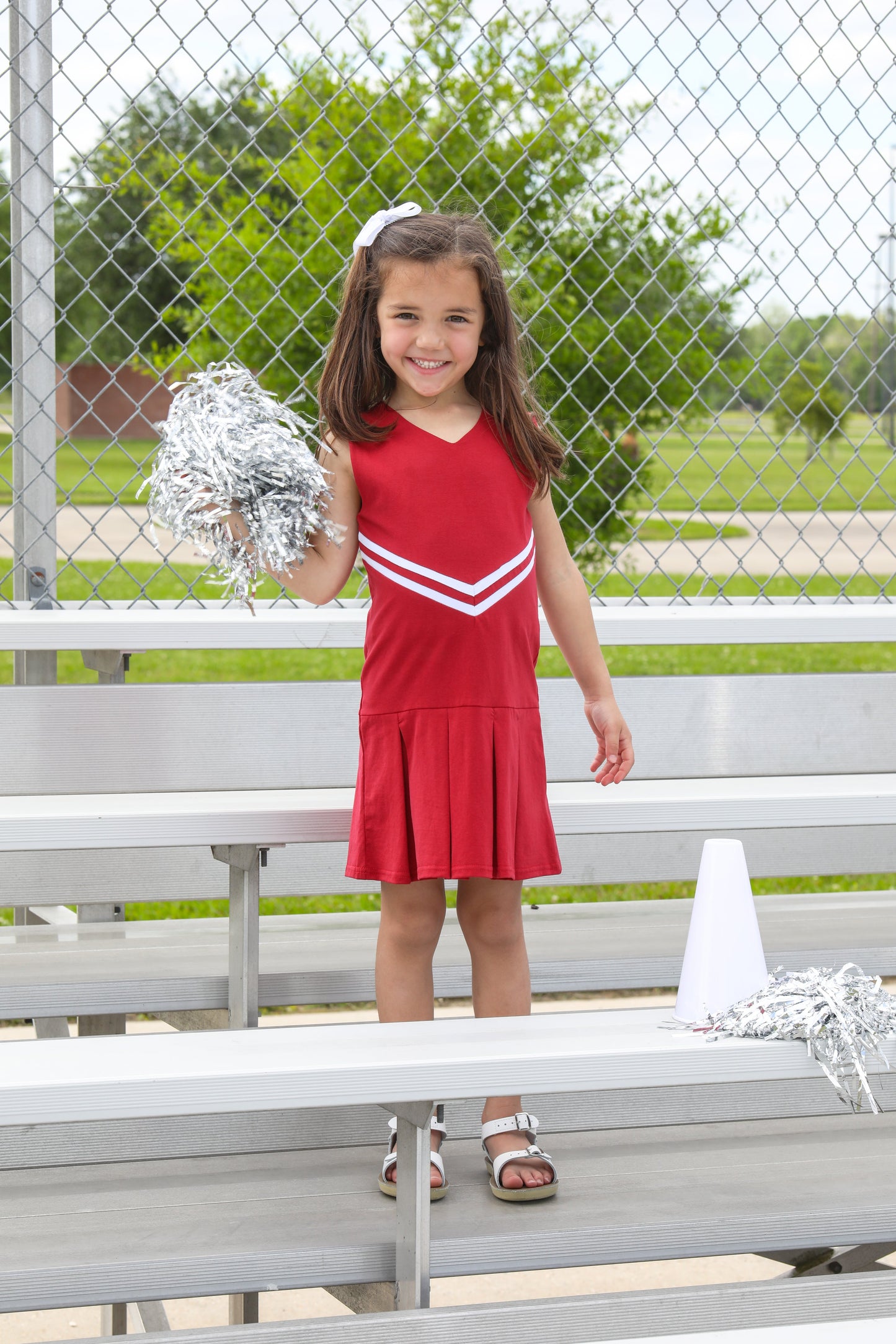 Trotter Street Kids Girls Football Cheer Uniform Dress - Crimson Tide